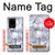 S2316 Bleu foncé Marbre Texture graphique Imprimer Etui Coque Housse pour Samsung Galaxy S20 Ultra