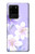 S2361 Fleurs blanches Violet Etui Coque Housse pour Samsung Galaxy S20 Ultra