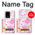 S3036 Flore de fleur rose douce Etui Coque Housse pour Samsung Galaxy S20 Ultra