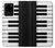 S3078 Noir et blanc Clavier de piano Etui Coque Housse pour Samsung Galaxy S20 Ultra