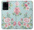 S3494 Rose à pois millésimé Etui Coque Housse pour Samsung Galaxy S20 Ultra