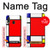 S0157 Composition Rouge Bleu Jaune Etui Coque Housse pour Samsung Galaxy A20e