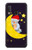 S2849 Mignon Lune Nuit Sleepy Chouette Etui Coque Housse pour Samsung Galaxy A20e