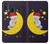 S2849 Mignon Lune Nuit Sleepy Chouette Etui Coque Housse pour Samsung Galaxy A20e