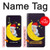 S2849 Mignon Lune Nuit Sleepy Chouette Etui Coque Housse pour Samsung Galaxy A20e