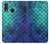 S3047 Vert Sirène écailles de poisson Etui Coque Housse pour Samsung Galaxy A20e