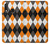 S3421 Noir Orange Blanc Argyle Plaid Etui Coque Housse pour Samsung Galaxy A20e