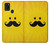 S1145 Soleil jaune Mustache Etui Coque Housse pour Samsung Galaxy A21s