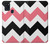 S1849 Rose Noir Chevron Zigzag Etui Coque Housse pour Samsung Galaxy A21s