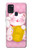 S3025 Rose Maneki Neko chat chanceux Etui Coque Housse pour Samsung Galaxy A21s