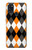S3421 Noir Orange Blanc Argyle Plaid Etui Coque Housse pour Samsung Galaxy A21s