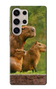 S3917 Cochon d'Inde géant de la famille Capybara Etui Coque Housse pour Samsung Galaxy S24 Ultra