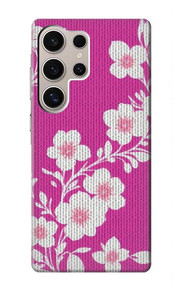 S3924 Fond rose fleur de cerisier Etui Coque Housse pour Samsung Galaxy S24 Ultra