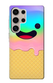 S3939 Sourire mignon de crème glacée Etui Coque Housse pour Samsung Galaxy S24 Ultra