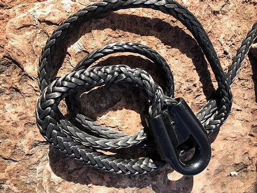 7/16"  Pure Dyneema SK78 Winch Line w/ Protective Sleeve & Gusset Thimble
