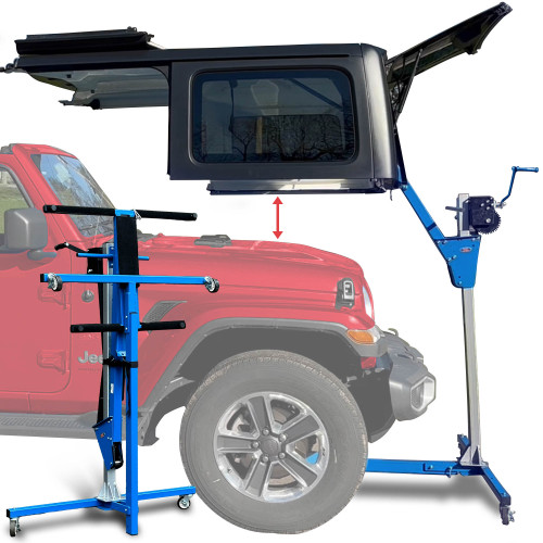 Hard Top Remover Lift for Wranglers: 1997 and up (TJ, JK, JKU, JL & JLU), 2- & 4-Dr, Lifted Wranglers & 4 Door Ford Bronco’s