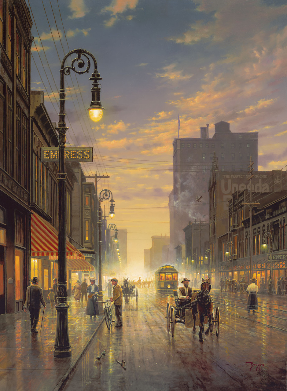 Elm Street Dallas 1912 by Clinton Broyles | American Art
