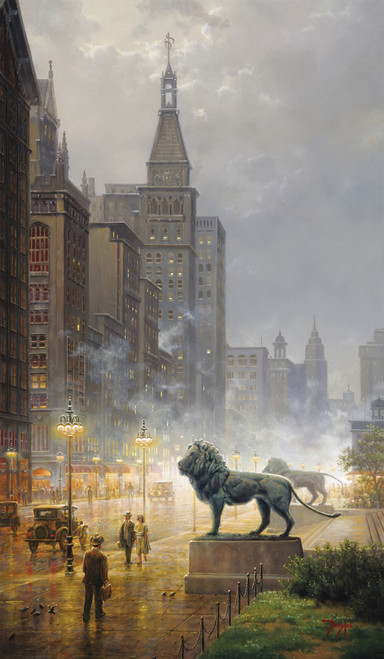 Michigan Ave Chicago 1928 by Clinton Broyles Fine Art Canvas Giclee Print