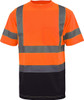 Hi-Vis Short Sleeve T-Shirt Class 3 Reflective Black Bottom w/logo - Short Sleeve
