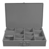 Large, Steel, Compartment Box, Adjustable Opening, Vertical, Gray