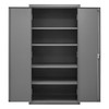Cabinet, 16 Gauge, 36 x 24 x 84, 4 Adjustable Shelves, Flush Doors, Lockable, Chrome Handle with Keys, Gray