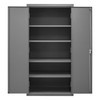 Cabinet, 16 Gauge, 36 x 24 x 72, 4 Adjustable Shelves, Flush Doors, Lockable, Chrome Handle with Keys, Gray