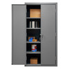 Cabinet, 16 Gauge, 36 x 24 x 72, 4 Adjustable Shelves, Flush Doors, Lockable, Chrome Handle with Keys, Gray