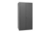 Cabinet, 16 Gauge, 36 x 24 x 72, 126 Yellow Bins, Flush Doors with Louvered Panel, Lockable, Chrome Handle with Keys, Gray