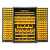 Cabinet, 16 Gauge, 48 x 24 x 72, 186 Yellow Bins, Flush Doors with Louvered Panel, Lockable, Chrome Handle with Keys, Gray