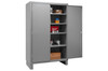 Cabinet, 16 Gauge, 48 x 24 x 78, 4 Adjustable Shelves, Flush Doors, Lockable, Chrome Handle with Keys, Gray