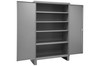 Cabinet, 16 Gauge, 48 x 24 x 78, 4 Adjustable Shelves, Flush Doors, Lockable, Chrome Handle with Keys, Gray