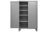 Cabinet, 16 Gauge, 48 x 24 x 78, 4 Adjustable Shelves, Flush Doors, Lockable, Chrome Handle with Keys, Gray