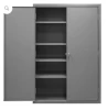 Cabinet, 16 Gauge, 48 x 24 x 72, 4 Adjustable Shelves, Flush Doors, Lockable, Chrome Handle with Keys, Gray