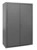 Cabinet, 16 Gauge, 48 x 24 x 72, 4 Adjustable Shelves, Flush Doors, Lockable, Chrome Handle with Keys, Gray