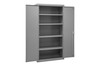 Cabinet, 16 Gauge, 36 x 18 x 72, 4 Adjustable Shelves, Flush Doors, Lockable, Chrome Handle with Keys, Gray
