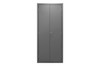 Cabinet, 16 Gauge, 36 x 18 x 84, 156 Yellow Bins, Flush Doors with Louvered Panel, Lockable, Chrome Handle with Keys, Gray
