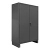 Extra Heavy Duty Cabinet, 12 Gauge, 48 x 24 x 78, 4 Adjustable Shelves, Recessed Doors, Cast Iron Pad-lockable Handle, Gray