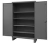 Extra Heavy Duty Cabinet, 12 Gauge, 36 x 24 x 78, 4 Adjustable Shelves, Recessed Doors, Cast Iron Pad-Lockable Handle, Gray
