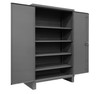 Extra Heavy Duty Cabinet, 12 Gauge, 36 x 24 x 78, 4 Adjustable Shelves, Recessed Doors, Cast Iron Pad-Lockable Handle, Gray