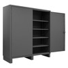Extra Heavy Duty Cabinet, 12 Gauge, 60 x 24 x 78, 4 Adjustable Shelves, Recessed Doors, Cast Iron Pad-lockable Handle, Gray