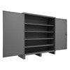 Extra Heavy Duty Cabinet, 12 Gauge, 60 x 24 x 78, 4 Adjustable Shelves, Recessed Doors, Cast Iron Pad-lockable Handle, Gray