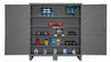 Extra Heavy Duty Cabinet, 12 Gauge, 72 x 24 x 78, 4 Adjustable Shelves, Recessed Doors, Cast Iron Pad-lockable Handle, Gray