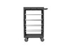 Mobile Wire Spool Cart With 5" x 1-1/4" Polyurethane Casters, (2) Rigid And (2) Swivel With Side Brakes, 8 Wire Rods, 2 Louvered Panels On Sides For Optional Hook-On-Bins And Tubular Push Handle, Gray