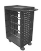 Mobile Wire Spool Cart With 5" x 1-1/4" Polyurethane Casters, (2) Rigid And (2) Swivel With Side Brakes, 8 Wire Rods, 2 Louvered Panels On Sides For Optional Hook-On-Bins And Tubular Push Handle, Gray