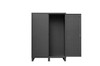 Heavy Duty Cabinet, 14 Gauge, 60 x 24 x 84, Flush Doors with Louvered Panel, Cast Iron Pad-lockable Handle, Gray