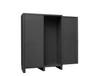 Heavy Duty Cabinet, 14 Gauge, 60 x 24 x 84, Flush Doors with Louvered Panel, Cast Iron Pad-lockable Handle, Gray