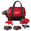 M18 18V Lithium-Ion Cordless 1/2 in. Compact Drill/Driver with One 2.0 Ah Battery, Charger