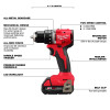 M18 18V Lithium-Ion Cordless 1/2 in. Compact Drill/Driver with One 2.0 Ah Battery, Charger