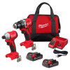 M18 18V Lith-Ion Brushless Cordless Compact Drill/Impact Combo Kit 2.0 Ah Batteries
