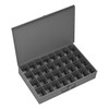 Large, Steel, Compartment Box, 32 Compartments, Gray